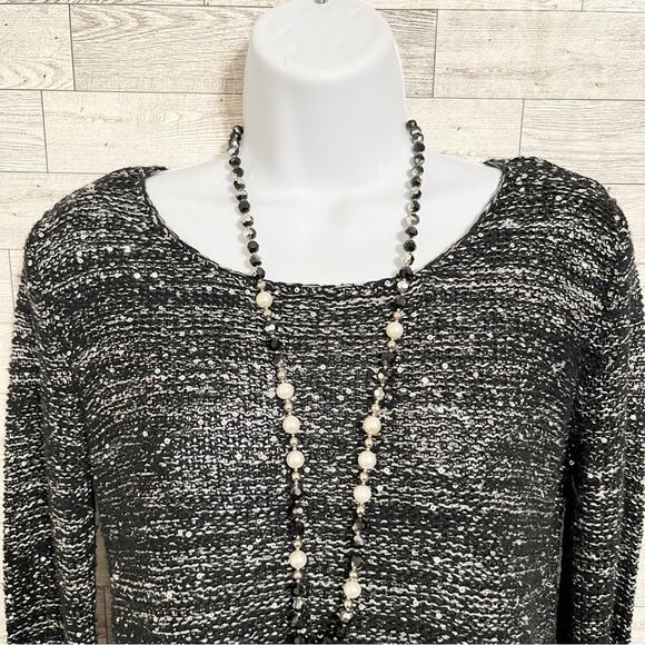 RAFAELLA Petite Black & Gray Sequin Pullover Sweater, XS - Picture 6 of 9